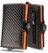1onespo Porte-cartes de crédit, Noir carbone orange, Moderne