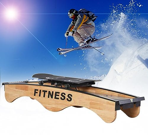 DRUXTO Ski-Trainer-Maschine, Gummiholz, 0-100 Kg Einstellung, Bein-po-Kraft-Lift-ausrüstung, Genaue Simulation des Skifahrens, Rutschfestes, Verdicktes Pedal für Anfänger-Balance-Trainer