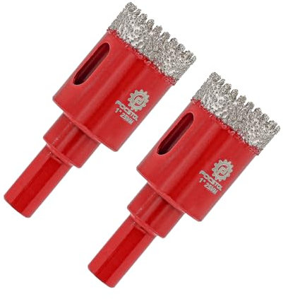 Brocas Diamante para Porcelanico 25mm - FOCSTOL 2 piezas Broca Corona Diamante con Mango Triangular para Gres Porcelánico Mármol Granito