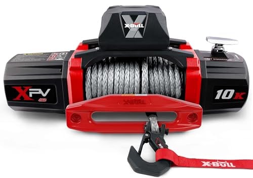 X-Bull Winch-4535,9 kg capacità di carico Kit verricello Elettrico -12V Corda Sintetica Winch,Impermeabile IP67 Verricello Elettrico con Hawse Fairlead-Grey Rope