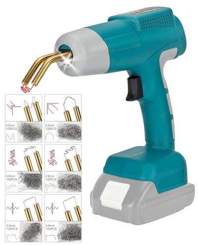 Saldatrice cordless in plastica per batteria Makita 18 V LXT, kit di riparazione paraurti auto con 600 staffe per riparazioni in plastica (batteria non inclusa)