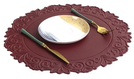 Mantel individual de cocina antideslizante para mesa de cristalería, posavasos con borde dobladillo, suministros de cocina, rojo