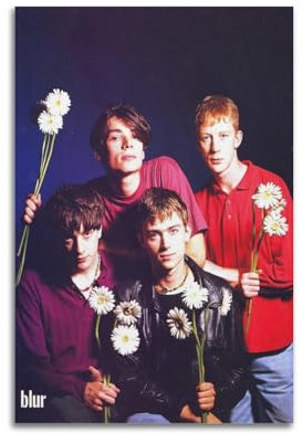 ALOEU Musikalbum, Blur Band 1, klassisches Filmposter Wandcollage-Set, Leinwand, Vintage-Film, Leinwand, Poster, Wandkunst, Dekordrucke, Poster, moderne Leinwandkunst, Bilder für Wohnzimmer,