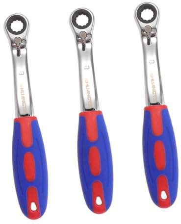 HOMSFOU Clé À Cliquet À Entraînement Bidirectionnel 8 Mm 3 Pièces En Acier Outil Pour Un Usage Domestique