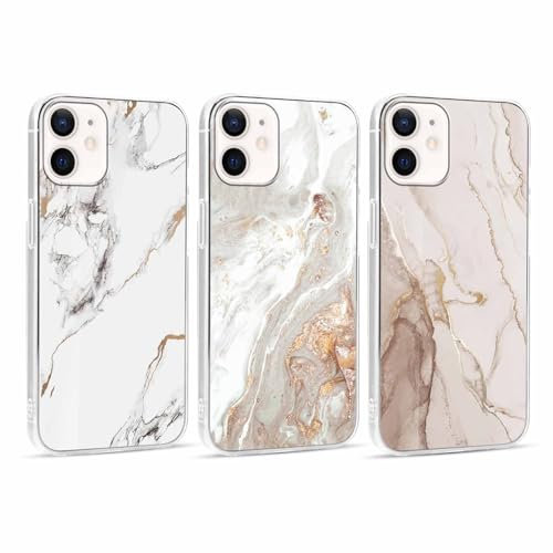 Foonary 3 Pack Clear Print Phone Case Compatible with iPhone 11 6.1,Slim Soft Silicone with White Marble Design Aesthetics Transparent Pattern Cases,Shockproof Bumper Protector Cover