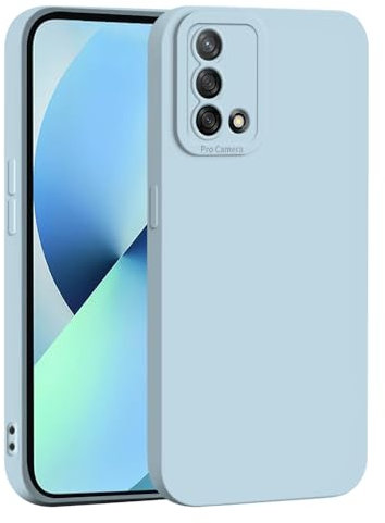 WBWONE Hülle für Oppo A74 4G Case, Silikon Handyhülle Ultra Dünn Weiche TPU Kamera Alles Inklusive Stoßfest Schutzhülle Cover - Hellblau