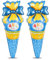 Luftballons Einschulung, Deko Einschulung Junge, ABC Zuckertüten Folienballon Blau, Schultüte Deko, Schulanfang Ballon für Schulstart Schulkind Schuleinführung