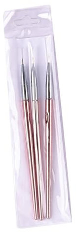 Mikinona 3pcs Rose Gold Nail Art Pen Set for Diy Manicure Salon Brush Art Drill Pen Nail Tools