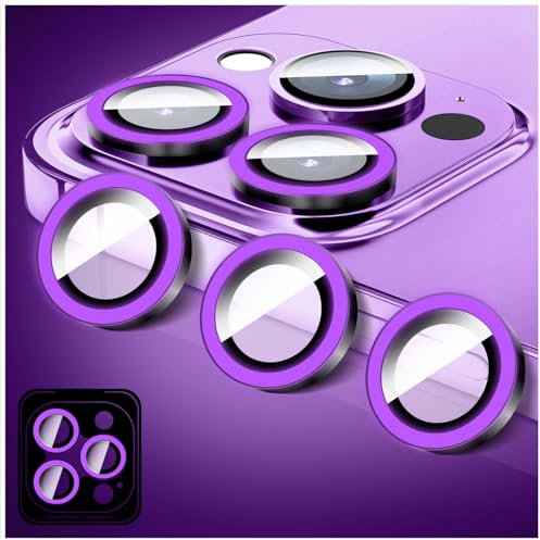 LucBuy Pellicola Protettiva Luminosa per Obiettivo Della Fotocamera Compatibile con iPhone 12 Pro Max, Copertina per Fotocamera in Vetro Temperato Bling, Anelli in Lega Autoallineanti