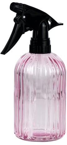 Handheld Glass Spray Bottle - 18 oz with Adjustable Nozzle for Watering Indoor and Outdoor Potted Plants and Greenery and More, 2.8 x 8.2in (pink)