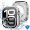 HWeggo [2 in 1 Wasserdicht Hülle für Apple Watch Series 10 Schutzhülle 46mm,360°PC-Abdeckung mit Hartglas Displayschutz,Vorderseite & Rückseite Stoßstange für iWatch 10 (Silber)