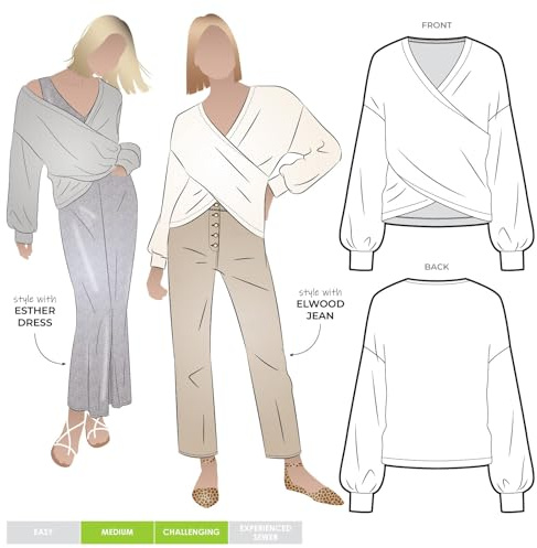 Style Arc Sewing Pattern - Kira Knit Top (Sizes 10-22)