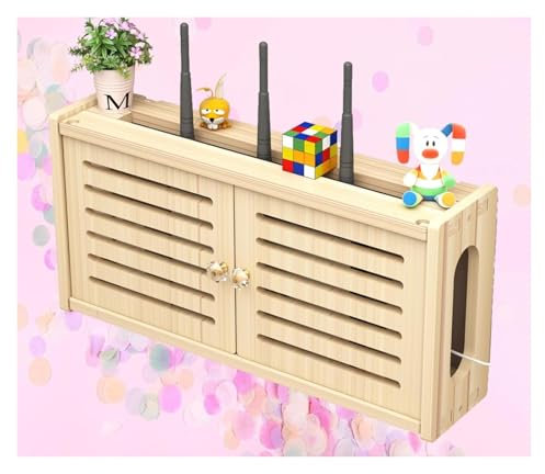 PBDEIOEOE Fuse Box Cover Cabinet, Router Box Cover Wall Router Storage Box Wooden Wall Mounted Storage Box Wooden Wall Storage Box(C,48x24cm)