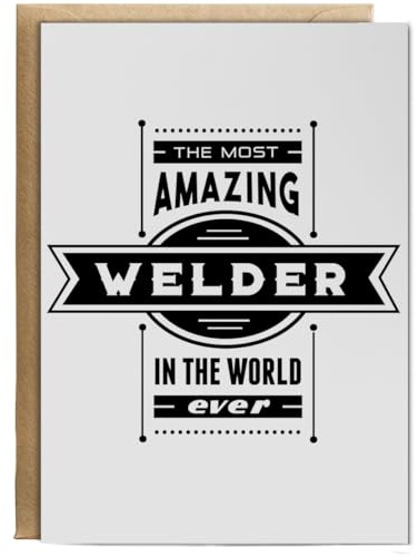 Hippowarehouse Amazing Welder Birthday Card A5 Personalised with envelope for him for her Funny Cards for Men and Women Blank inside option