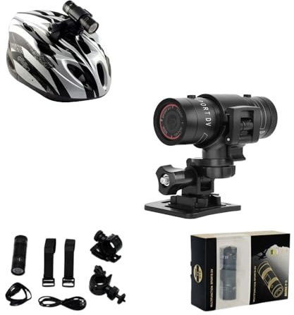 BSLVWG 1080P Helmet Camera, Mini Action Cameras Bike Motorcycle Video Cam,120° Wide Angle Waterproof Cycling Camera Sports DV Camcorder for Bicycle/Motorbike/Climbing/Riding/Skiing