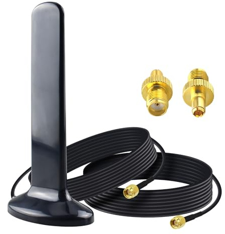 YILIANDUO Antenne LTE 4G/5G MIMO 10 dBi 600‑6000 MHz, câble 2 m Double connecteur SMA mâle + adaptateurs TS9, pour routeur 3G/4G/5G/GSM/GPRS, passerelle IoT, Usage intérieur et extérieur, domotique
