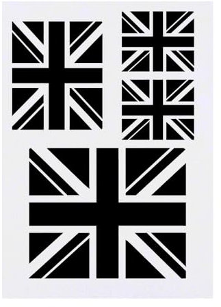4 x 'Flat UK Flag Design ' Temporary Tattoos - Water Resistant, Skin-Safe, Non-Toxic Transfers, Mixed Sizes (TO00071040)