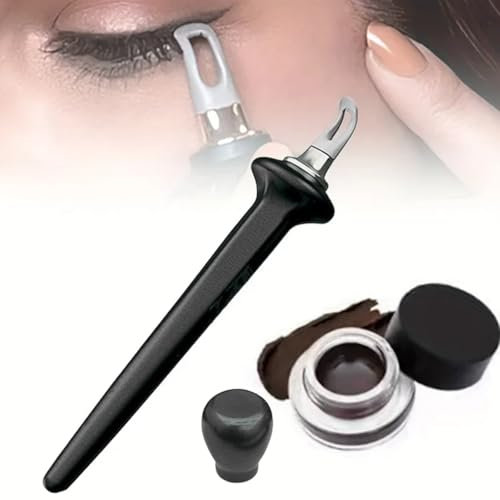 Arcbelle Eyeliner-Set – Wasserfestes und wischfestes Eyeliner-Set mit langanhaltender Eyeliner-Creme und Silikonpinsel-Applikator für müheloses Auftragen von Eyeliner und Lipliner (Brown,A)