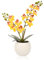 Olrla Artificial Orchid Yellow Flower in White Pot Real Touch Faux Phalaenopsis for Wedding Home Office Party Decoration