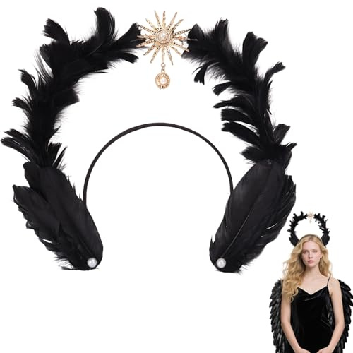 Superum Engel Heiligenschein Haarreif,Halloween Engel Kostüm Damen Teufel Kostüm Haarreif Engelsflügel Engelskostüm Accessoires für Halloween Karneval Cosplay Fasching Motto Party Theater