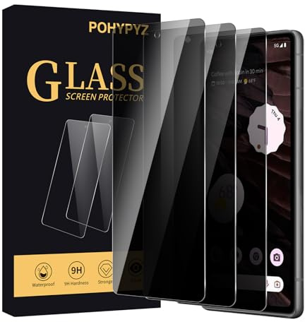 POHYPYZ 3 Stück Sichtschutz Schutzfolie für Google Pixel 7A， Anti-Spy Schutzglas，Sichtschutz Displayschutz，Sichtschutzfolie，Datenschutzfilter，9H Härte，Kratzfest，Bläschenfrei