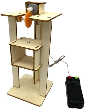 WEKAMOS Selbstgemacht Aufzug Spielzeug Für Kinder Holzmodell Lernspielzeug Pädagogisches Bauset Zum Selberbauen Für Kreatives Lernen Und Experimentieren