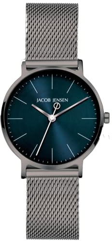 Jacob Jensen Damenuhr Quarz Titan mit Meshband Blau 177