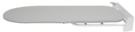 Wandbügelbrett Klappbar 93x31,5cm, 180° Drehbares Bügelbrett (Grau) | Wandmontierte Bügelbretter mit hitzebeständige Baumwollauflage 200°C, Faltbare Wandbügelbrett für Garderoben, Wohnungen