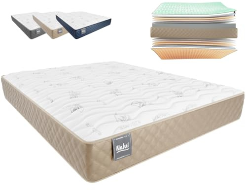 Don Descanso - Colchón 135x190 Viscoelástico Mulhacen DualSense, Altura 26cm. Multicapa con Núcleo GravityFoam, Firmeza Alta, Doble Cara Invierno/Verano, Transpirable. Fabricado en España, Beig