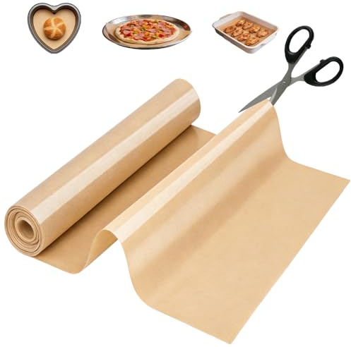Weciau Bakmatta i silikon, 30 * 305 cm, återanvändbart bakpapper, skärbart silikonmatta bakning antihaftbelagd, permanent bakningsfolie i silikon, permanent bakningsmatta för ugn, luftfritösen