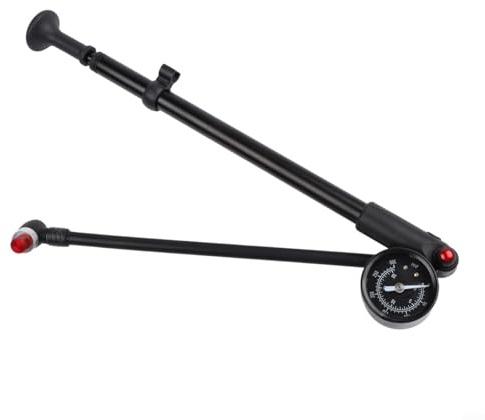 Amortiguador de bicicleta de alta presión de 300 PSI con medidor de presión de aire para horquilla de suspensión, neumático de choque trasero, aleación de aluminio, válvula dual AV PV