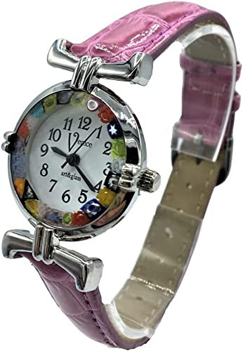 Orologio Donna Rosa Watch in Vetro di Murano e Antica Lavorazione Murrina Millefiori