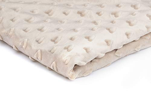 Winky Minkee Flauschiger Plüschstoff mit Herzprägung 50 x 155 cm (Hell ohne)