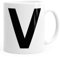 MoonWorks Kaffee-Tasse Buchstaben Buchstabe Arial Bold glänzend Kaffeetasse Teetasse Keramiktasse V weiß Unisize