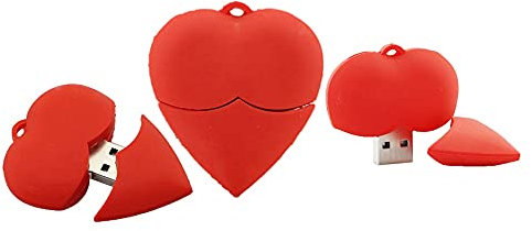 32GB des clefs USB en Forme de Coeur pendrives Stylo Drive mémoire Flash USB Flash Disk Disque Dur - u Disquette clé USB USB 2.0 Pen Drive pendrive (Red)