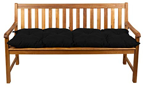 Gutekissen® Bankauflage Stuhlkissen Hollywoodschaukel Garten LS (190x60, Schwarz)