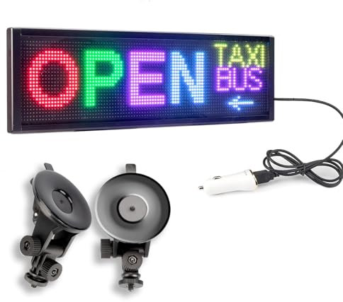 Leadleds LED Anzeige Board, 51x15.5cm RGB LED Laufschrift Schild Programmierbar Nachrichtenboard, Smart App LED Werbetafel für Werbung, Auto, Shop, Restaurant, Bar
