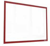 ALLboards Magnetrahmen A4 Rot, Klarsichtfolie Klarsichthülle Dokumentenhalter für metallische Oberflächen