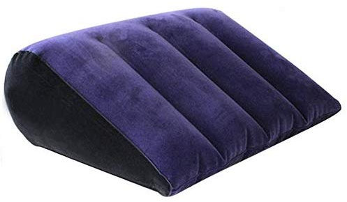 Haxiqiway Triángulo Almohada PVC Flocado Almohada Inflable,Cojín con Forma de Cuña, Almohada Lectura Lumbar Triangular,Cojín de Viaje Hinchable para Camping,tamaño pequeño, cómodo.