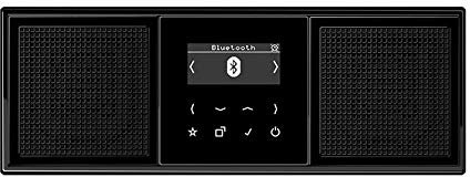 Jung Smart Radio DAB Bluetooth Komplett-Set Serie LS Schwarz mit 2 Lautsprechern DABLS2BTSW und 3-Fach Rahmen LS983SW