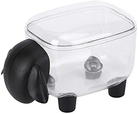 Agatige Acryl -Baumwoll -Tupferhalter, niedlicher transparenter Qtip -Spender mit Deckel für Badezimmer und Toilette (Schwarzes Schaf)