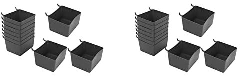 Kufughty Boîte 20 Pièces En Panneau Perforé, Kit Bac En Panneau Perforé, Organisateur Stockage Panier Panneau Perforé, Pièces D'Accessoires En Panneau Perforé pour L'Organisation D'Outils