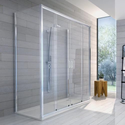 Niche de douche coulissante 2 portes cristal ligne essentielle 146-150 cm/ouverture 65 cm
