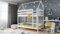WFL GROUP Kinderbett Haus Etagenbetten 3ft Single 90x190 90x200 80x160 cm Kiefer Massivholz Hausbett Etagenbett Für Kinder - 200 x 90 cm - Weiss