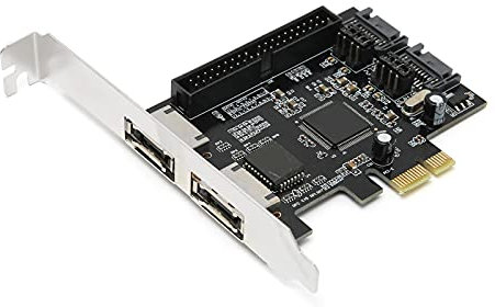 PCIe zu SATA ESATA Adapterkarte, 2 Port PCIe zu SATA ESATA IDE PCB Netzwerkkonverter mit Treiber-CD, 3 Gbit/S PCIe zu SATA Controller Erweiterungskarte