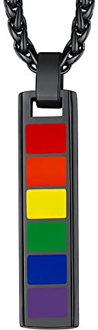 Richsteel LGBT Halskette Schwarz Mann Frau Anhänger Gay Lesbian Pride Regenbogen Edelstahl Schmuck Homosexuelle Liebe Paare