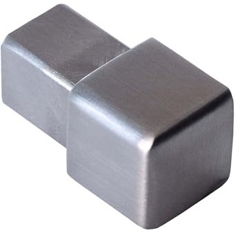 Dalsys 5x terminale per profilo piastrelle 10mm, profilo quadrato in acciaio inox spazzolato