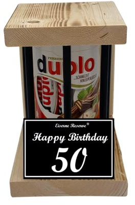 duplo Riegel - Notfall Reserve - Black Edition - (10 x 18,2 g) Happy Birthday 50 - Geschenk zum 50. Geburtstag