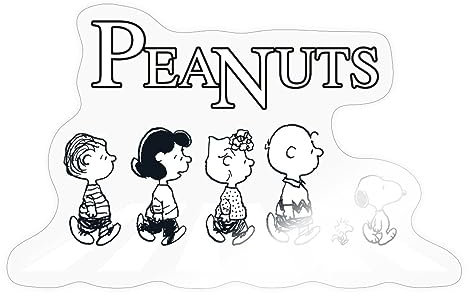 Spreadshirt Peanuts Snoopy Charlie Brown Sally Lucy Abbey Road Sticker, 10 x 10 cm, Transparent glänzend