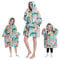 Geagodelia Oversized Fluffy Fleece Hoodie for Women Kids - Hooded Blanket with Big Front Pocket - Family Matching (Colorful - Zebra, 6-10 Years)